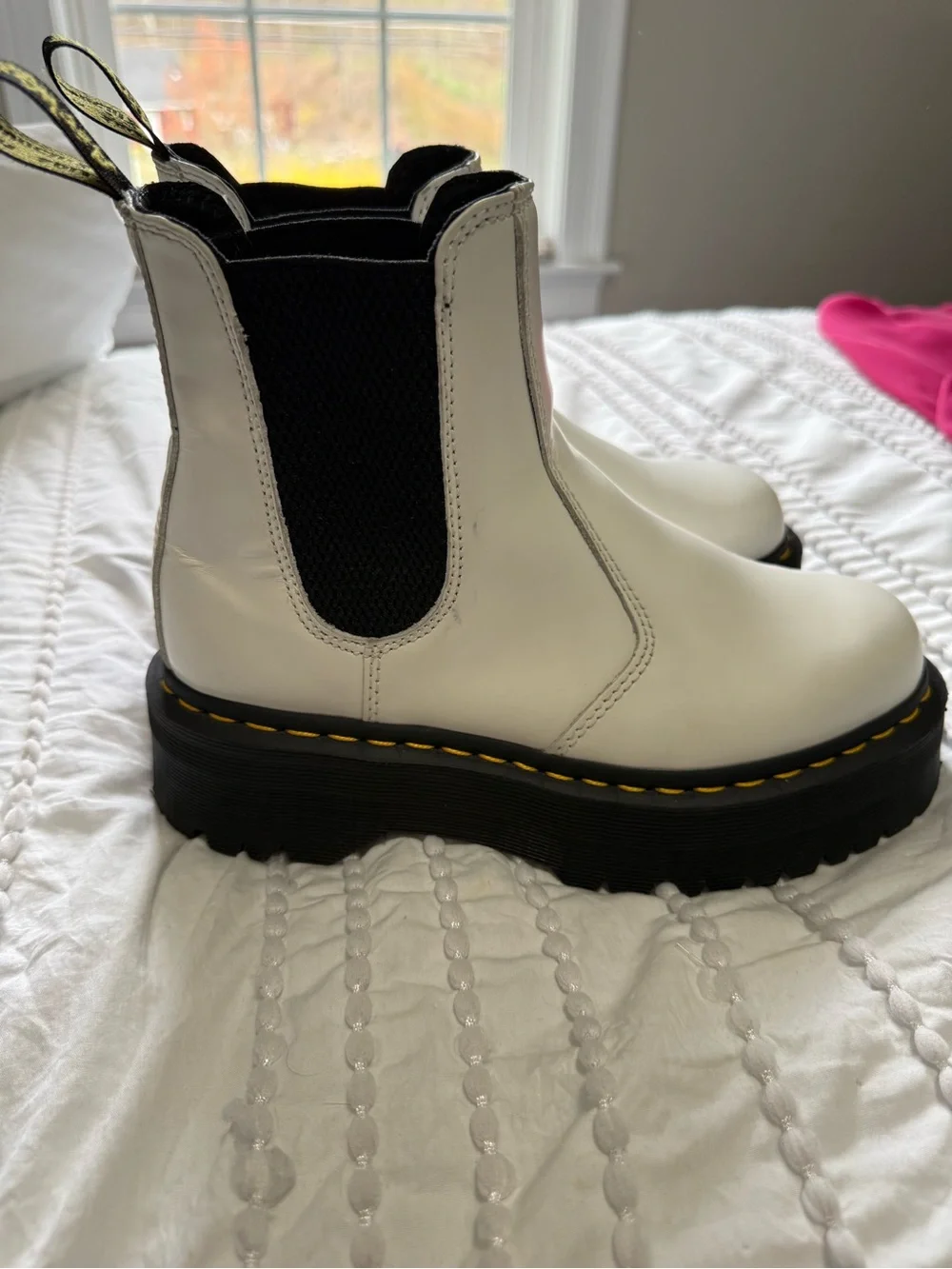 Dr. Martens 2976 Quad Platform Chelsea Boots White Size 7 Women EU 38